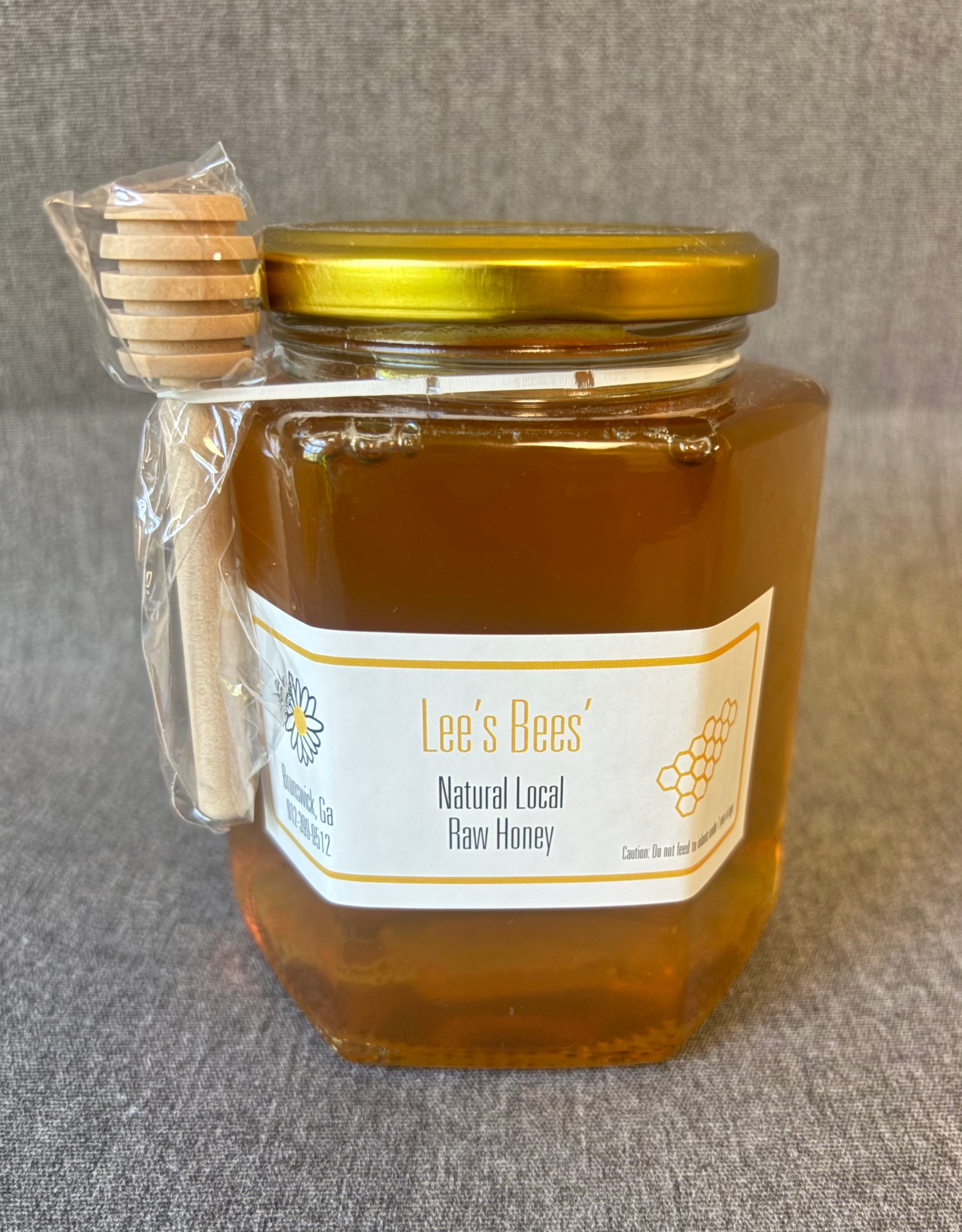 GIC Lee's Bees Natural Local Raw Honey 1lb Jar