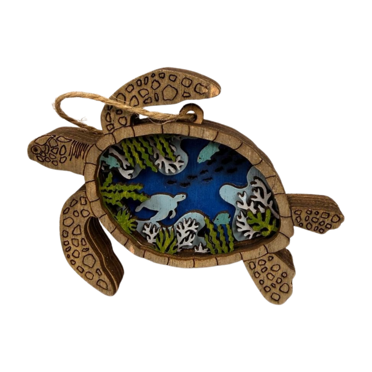 GIC 4" Wooden Sea Turtle Ornament by Barry-Owen