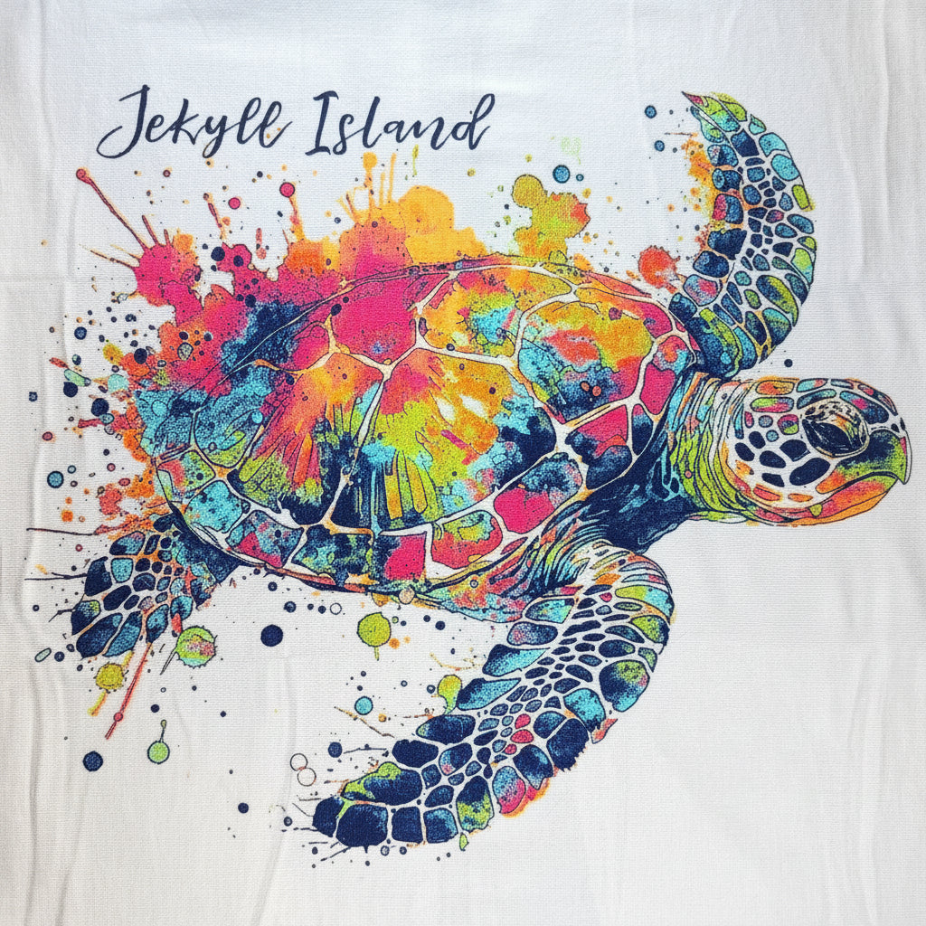 GIC Watercolor Style Sea Turtle Beach Towel