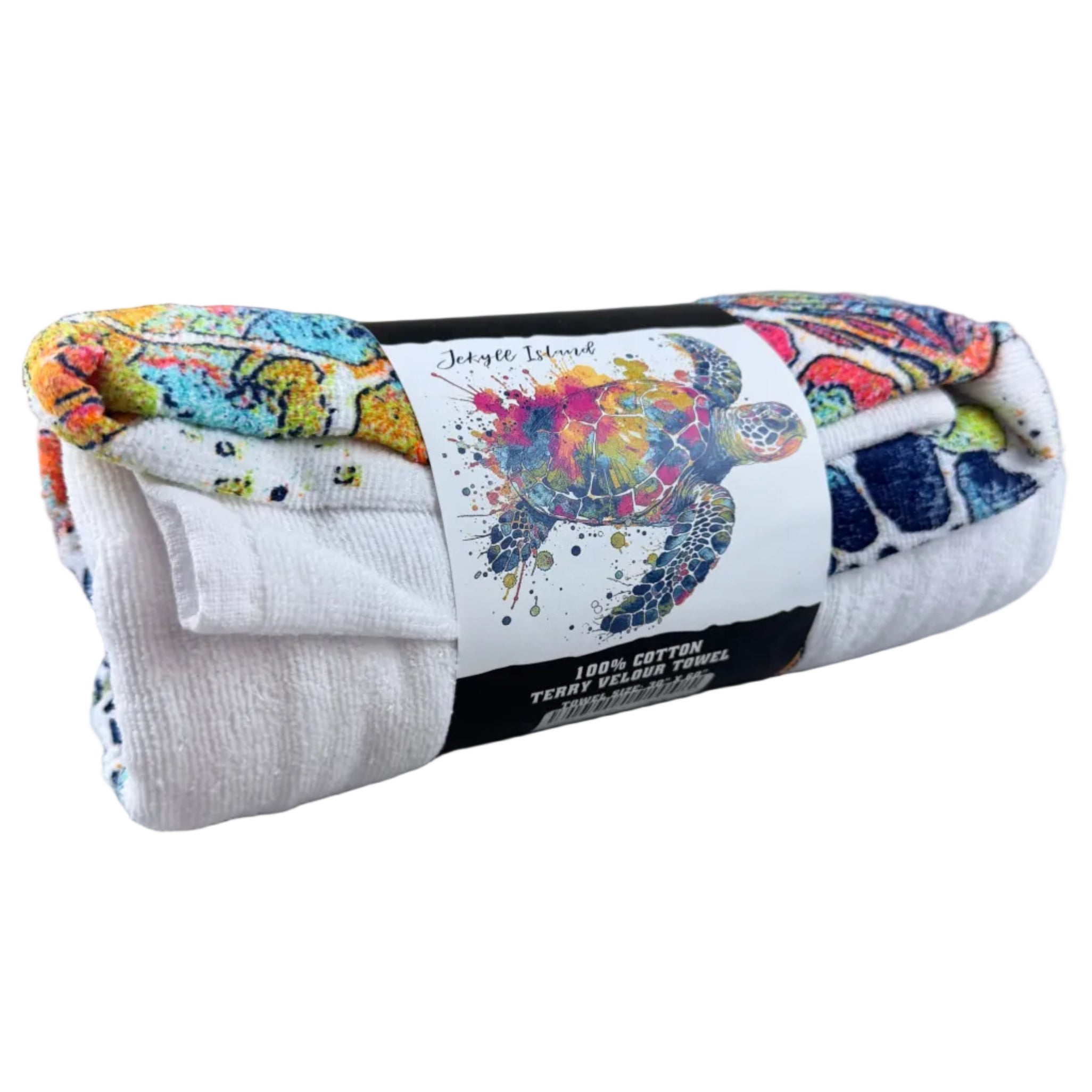 GIC Watercolor Style Sea Turtle Beach Towel