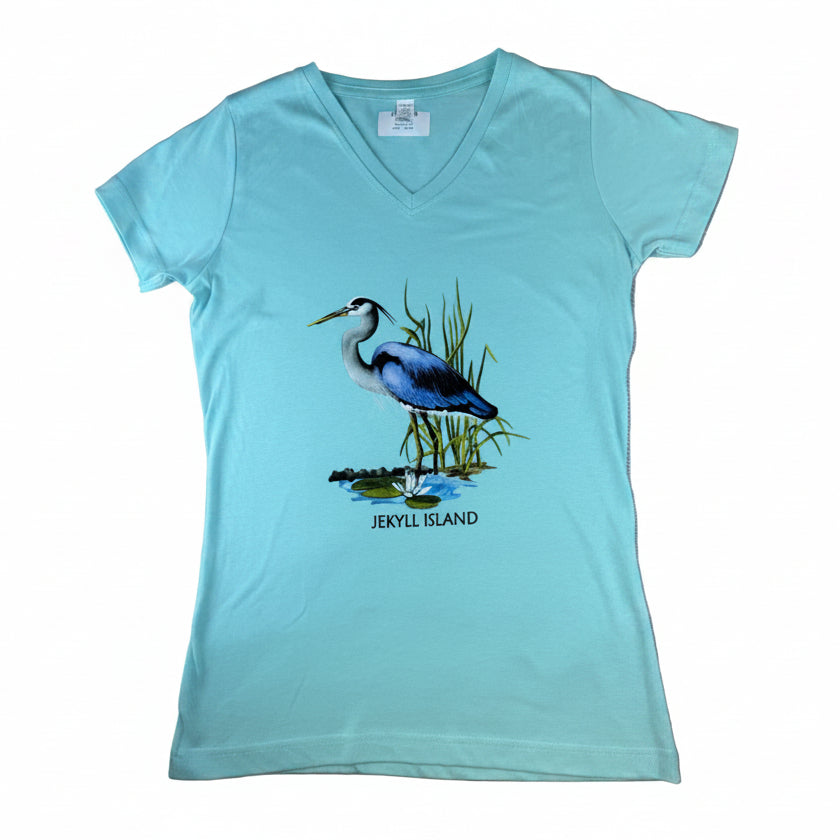 MOSAIC Blue Heron Ladies V-Neck