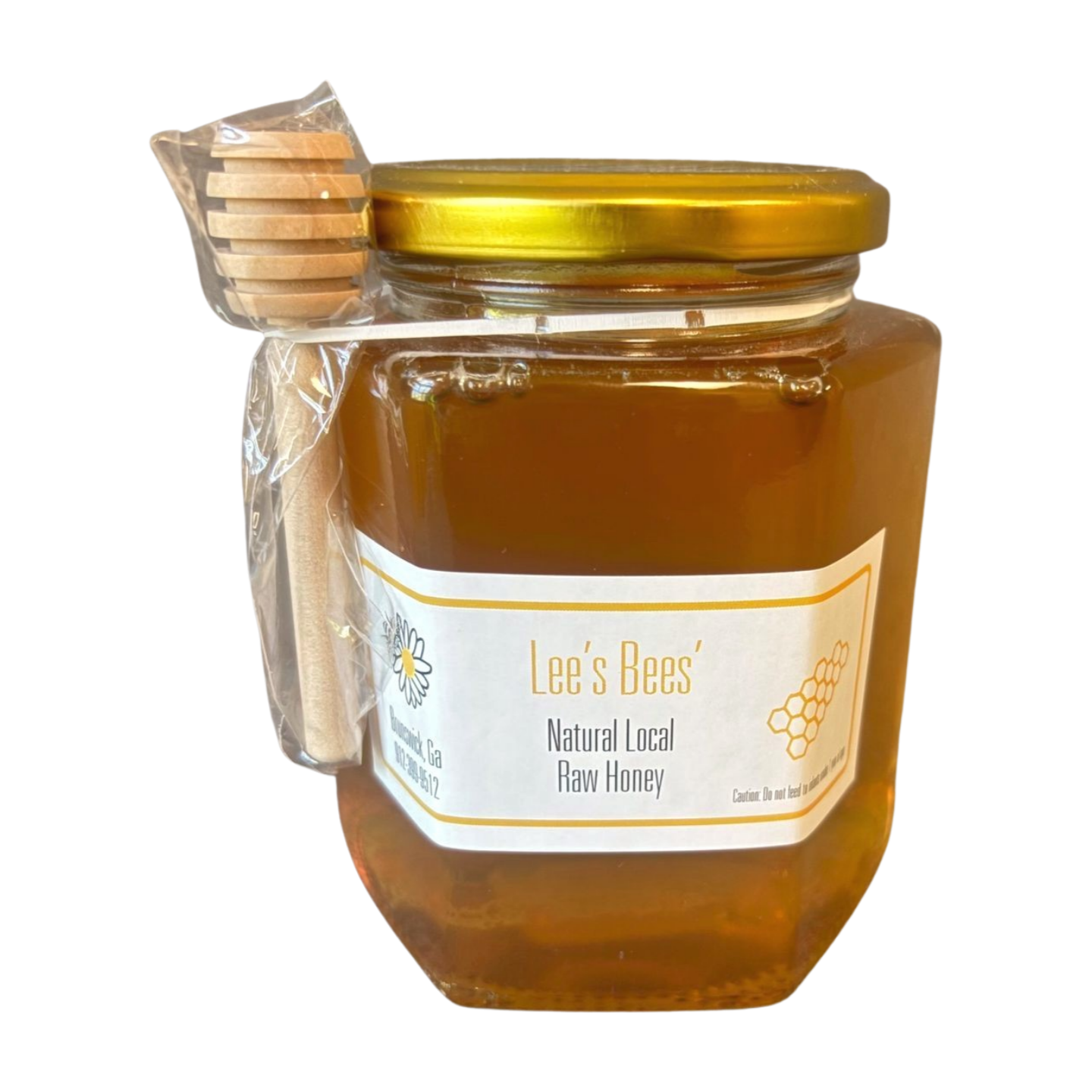 GIC Lee's Bees Natural Local Raw Honey 1lb Jar