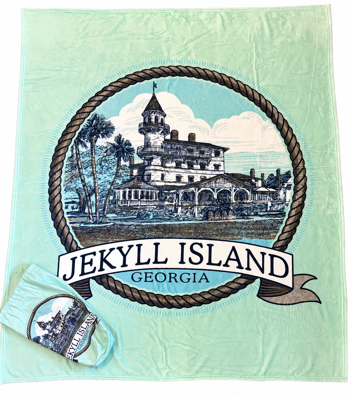 GIC Jekyll Island Sherpa Blanket w/Carrying Bag