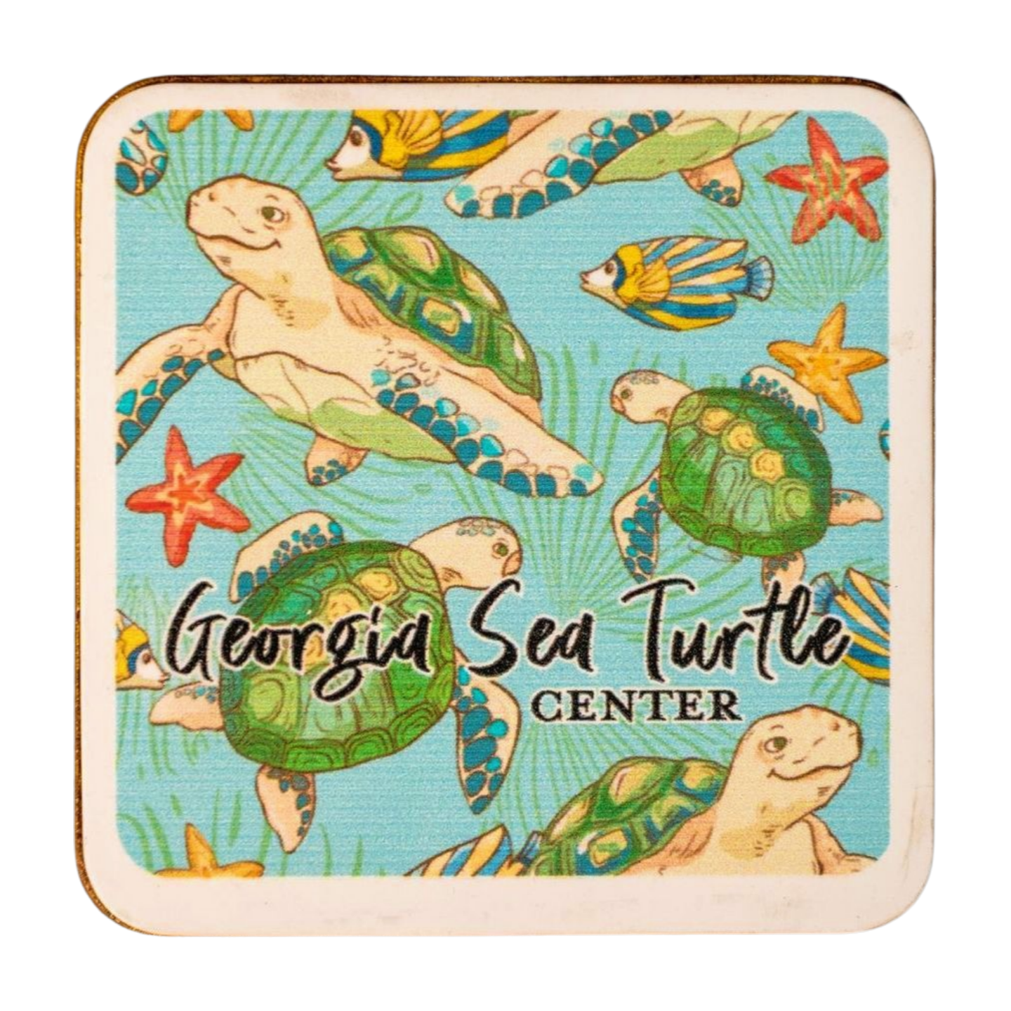 GSTC Georgia Sea Turtle Center Square Magnet